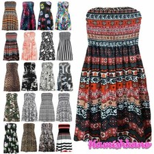 Womens Printed Bandeau Dress