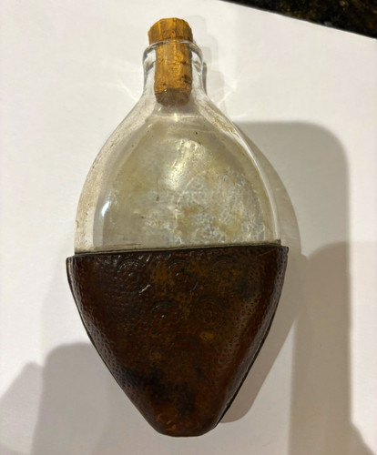 Vintage clear glass flask - vintage,