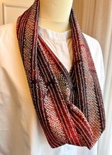 SILK SHIBORI  LOOP SCARF SPECIAL OCCASION; KIMONO FABRIC;HANDMADE;UNISEX