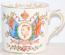 Vintage 1937 Edward VIII Royal Coronation Commemorative Illustrated Tea Mug