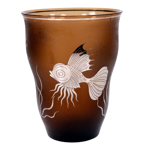 Moser art glass vase silver - vase,