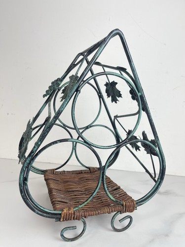 Wine rack metal rattan table - rack,