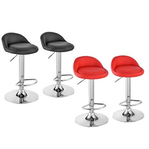 Pair bar stool pu leather - of,