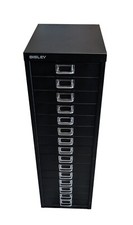 15 Multi Drawer Bisley Metal Foolscap Filing Cabinet Office Home Storage Black