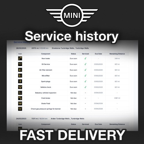 Mini service history records - history,