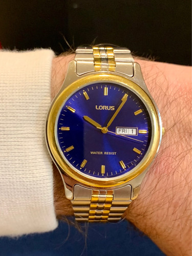 Lorus blue dial - dial, date