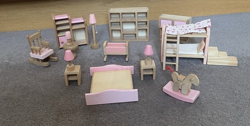 Wooden dolls house furniture - dolls,