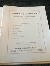 Vintage Edward German, pianoforte compositions music scores