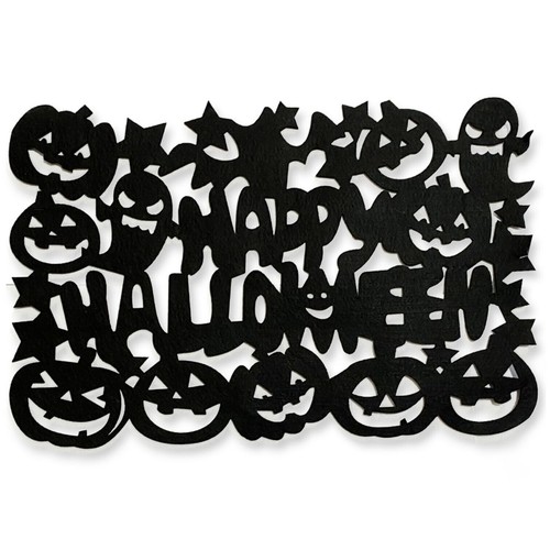 Halloween placemats black felt - placemats,