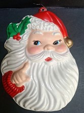 Woolworths Vintage Santa Christmas Blow Mold Retro 80's Ornament Decoration #3