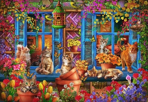 Bluebird puzzles window shelf - bluebird,