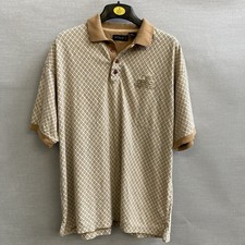 Stylo Golf Las Vegas Polo Shirt Medium – Brown Diamond Print, Crest Logo, Ex Con