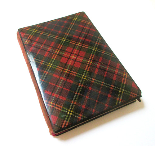 Antique tartanware notebook - tartanware,