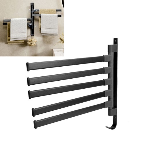 Black swivel towel rack - towel, 5