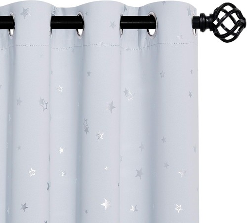 Pony dance white star curtains - white,