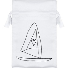 'Heart Windsurf' Satin Drawstring Bag/Pouch (SB024925)