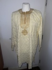 Traditional Nigerian Yoruba Native Mens Top And Bottom, Size - Medium, Used