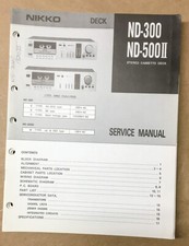 Nikko ND-300 ND-500 II Cassette Service Manual *Original*