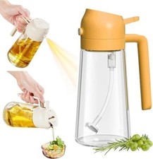 2-in-1 Oil Spray Bottle Refilable Glass BBQ Cooking Olive Oil Sprayer Dispenser