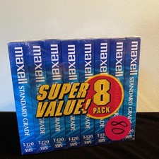8-Pack MAXELL VHS VCR Tapes