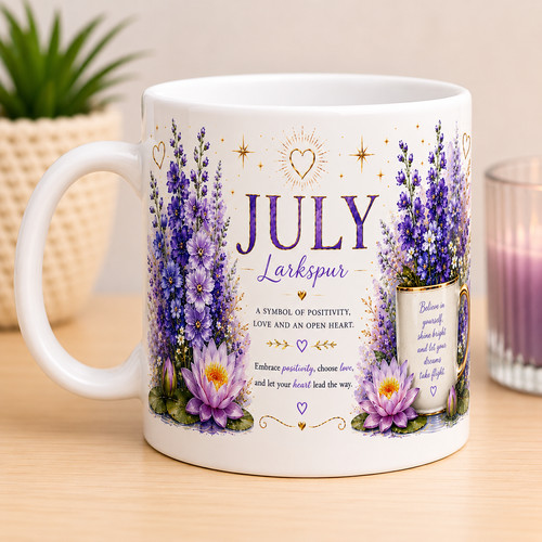 July birth flower mug - birth,
