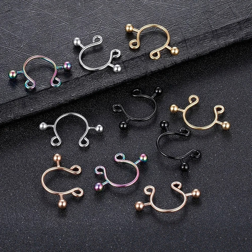 2pcs non piercing fake clip - piercing,
