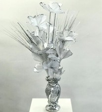 Romany Blingy White Silver Mosaic Luxury Vase With Flower Arrangement ✨