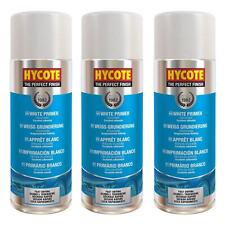 Hycote White Primer Multi-Purpose Aerosol Spray Paint Fast Drying 400ml x3