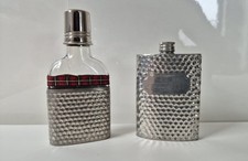 Vintage pewter hip flask pair - vintage,