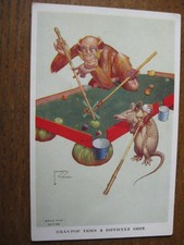 Gran Pop:  Tries a difficult Shot (Pool Table)