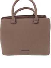 Betty Barclay Taupe Structured Handbag Faux Leather Tote Work Bag #CH