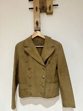 Vintage Camel Tan Genuine Soft Chamois Leather Suede Steampunk Short Jacket S M