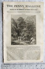 1833 The Penny Magazine No. 83 Castalia, Tintern Abbey, Falls of Trolhatta, etc.