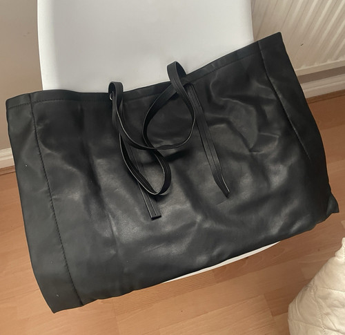 Zara black faux leather - leather, tote