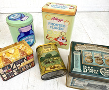 Vintage Selection  Tins - Advertising x 5 - Marmite Kellogs Boots