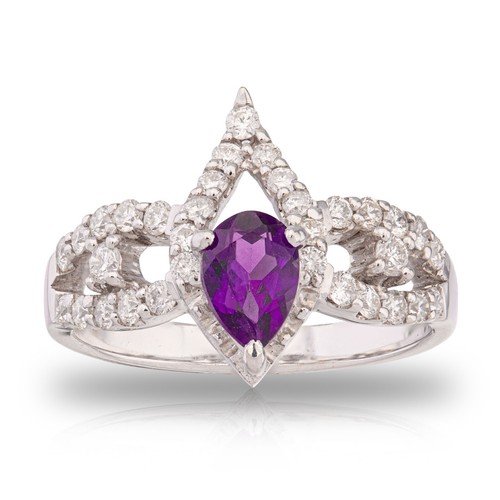 18ct white gold - amethyst, tiara