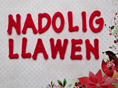Nadolig llawen red felt - nadolig,