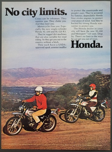 1972 print honda motorcycle - 1972,