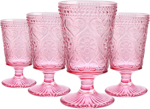 Pink wine glasses set 12 - glasses,