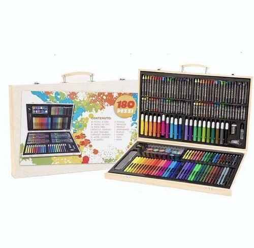 Wooden 180pc box artist - wooden,