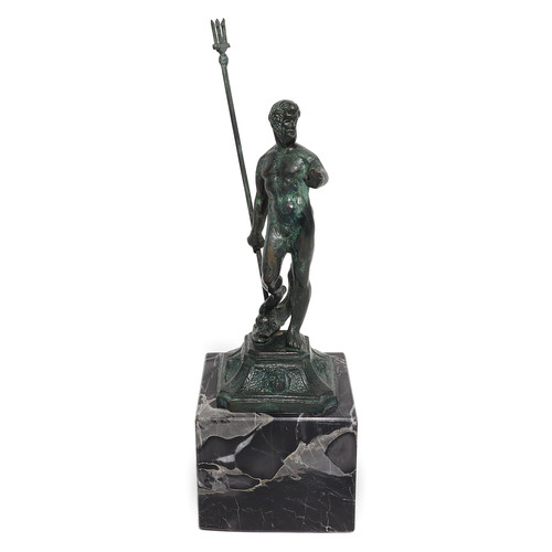 Bronze poseidon statue marble - bronze,