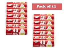Tidyz 12 Packs Of 40 Handy Bags Fits 15L Pedal Bin Leak-Proof Tear-Resistant