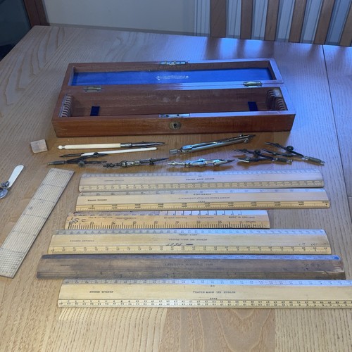 Stanley ruler box with antique - ruler,