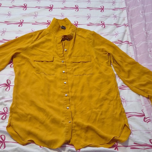 Primark yellow solid collared - yellow,