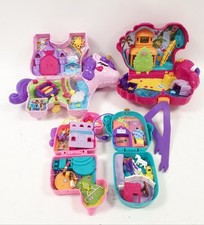 Polly Pocket Bundle X 4 Play Sets Mattel Unicorn Flamingo Cactus Inc Figures 