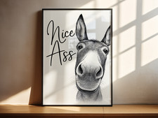 Funny Donkey Wall Art Print
