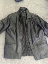 Men leather jacket - leather,