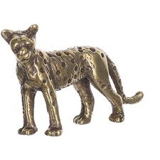  Brass Cheetah Statue Desktop Decoration Vintage Retro Animal Figurine Ornamen