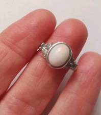 Sterling Silver Opal And Topaz Ring, Size N. R5M