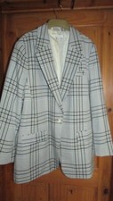 ladies blue/black/white check blazer style jacket from Primark size 16,nwot